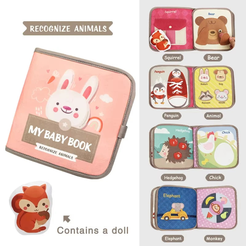 Montessori Busy Book Cloth Book about Animal Awareness Puzzle