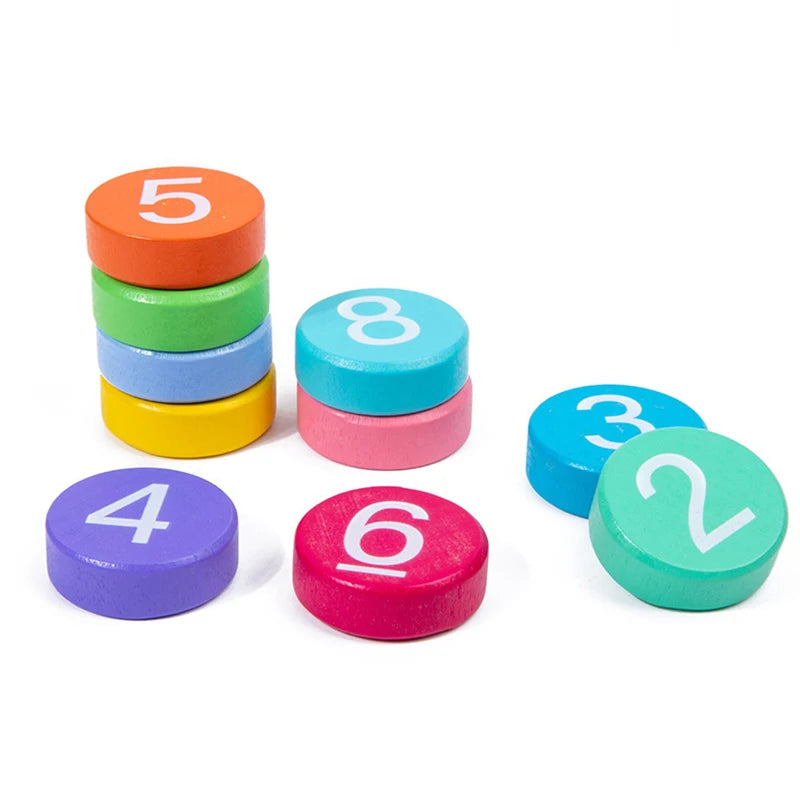 Montessori wooden math toys addition subtraction cards