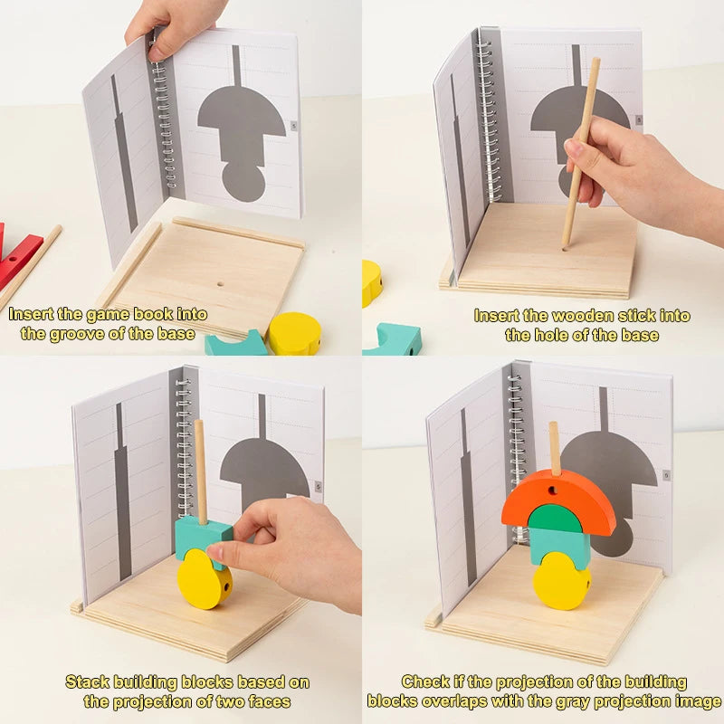 Wooden Building Blocks for Kids Toys 3D Logical Thinking Training Toys