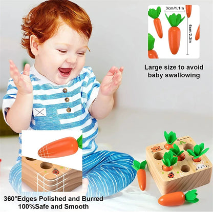 Montessori Carrot Pull Toy for Fine Motor Skills