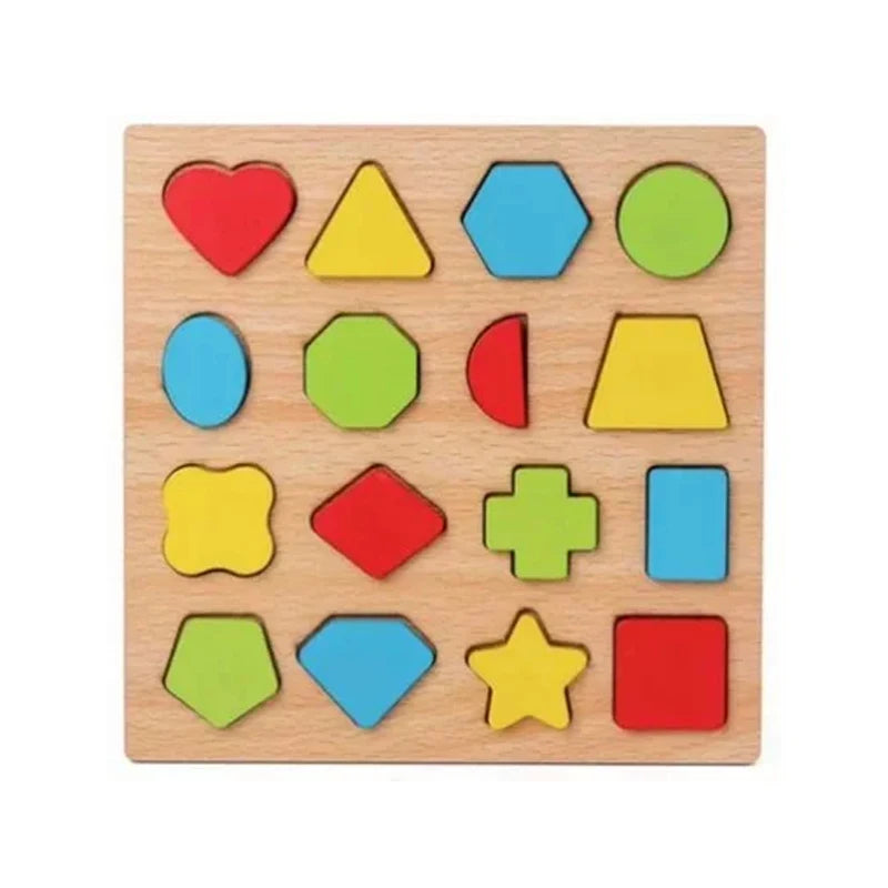 Baby Toys Montessori Wooden Puzzles Kids 1-3 Years