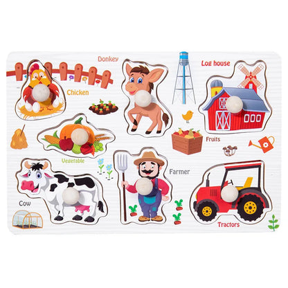 Baby Toys Montessori Wooden Puzzles Kids 1-3 Years