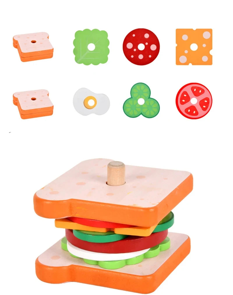 Montessori Stacking Toys Wooden Food Toys