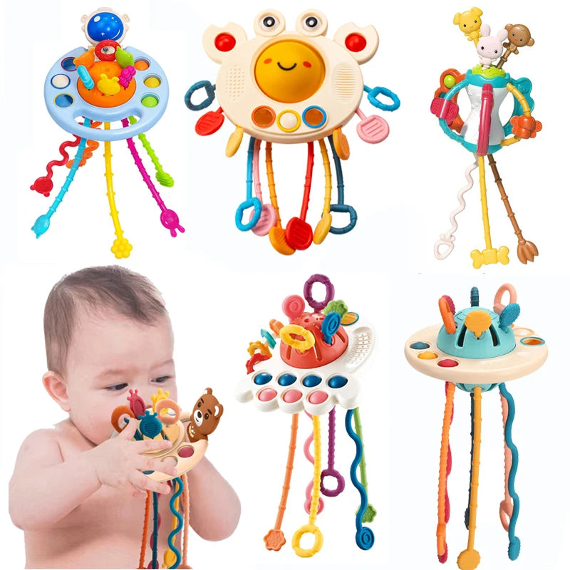 Baby Montessori Toys Pull String Sensory 6- 12 Months