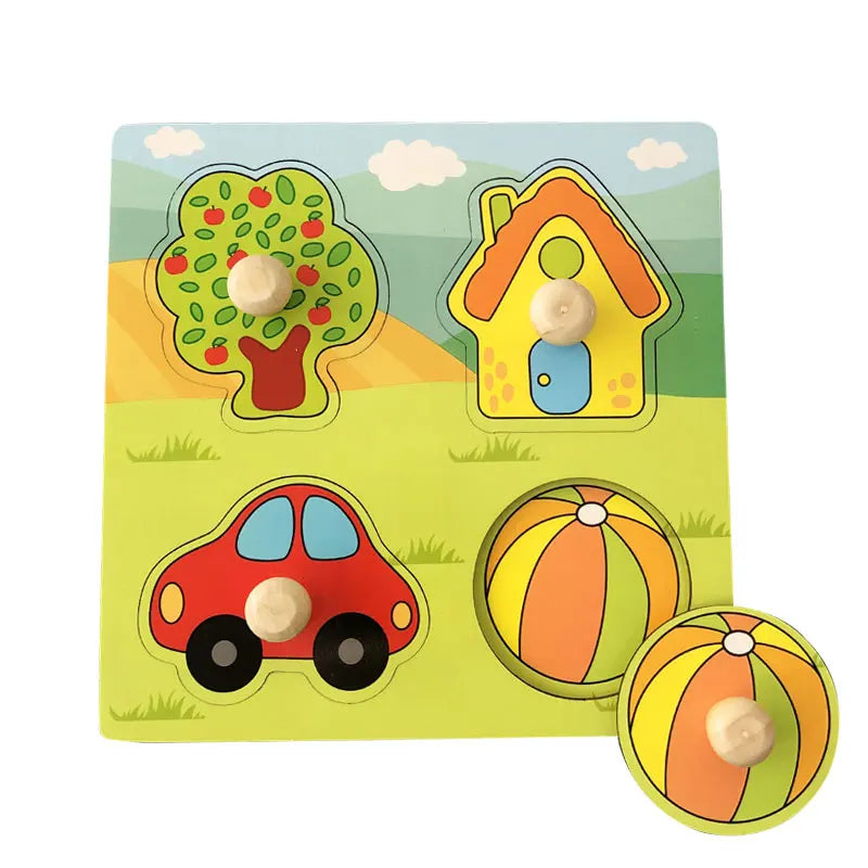 Baby Toys Montessori Wooden Puzzles Kids 1-3 Years