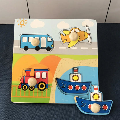 Baby Toys Montessori Wooden Puzzles Kids 1-3 Years