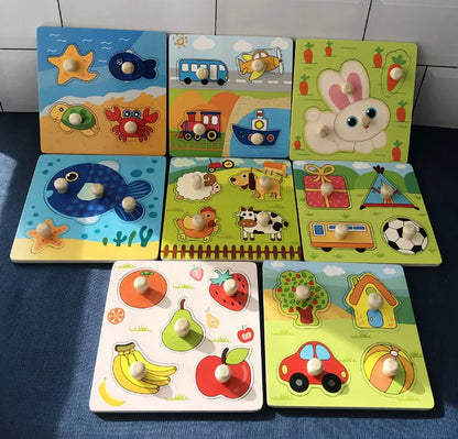 Baby Toys Montessori Wooden Puzzles Kids 1-3 Years