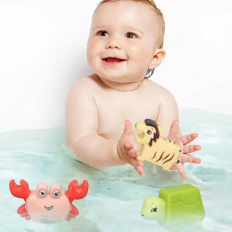 Baby Bath Toys for Kids Set Rubber Animals 6Pcs