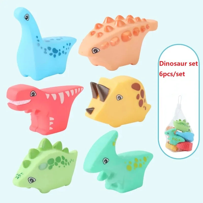 Baby Bath Toys for Kids Set Rubber Animals 6Pcs