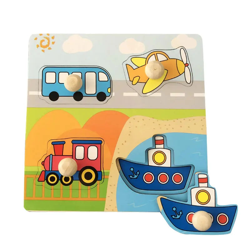 Baby Toys Montessori Wooden Puzzles Kids 1-3 Years