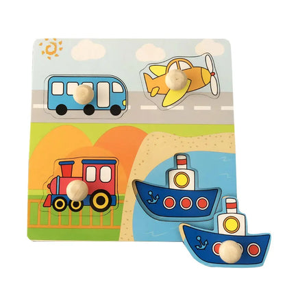 Baby Toys Montessori Wooden Puzzles Kids 1-3 Years