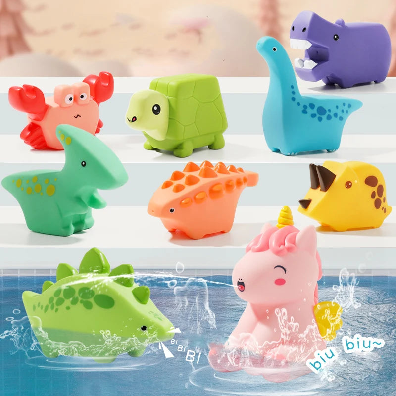 Baby Bath Toys for Kids Set Rubber Animals 6Pcs