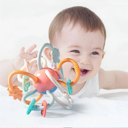 Montessori for babies 6-12 months Rattle teething toy