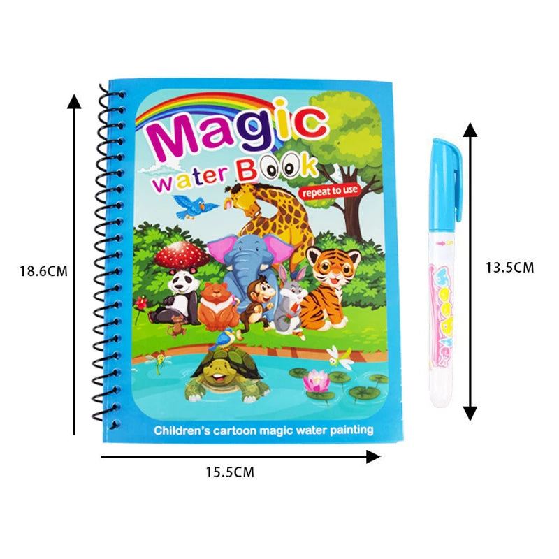 Magic Water Painting Book with Pen for Kids