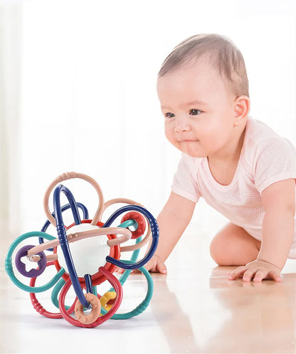 Montessori for babies 6-12 months Rattle teething toy