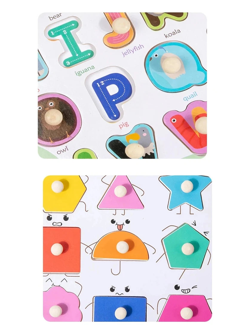 Montessori wooden puzzle toys