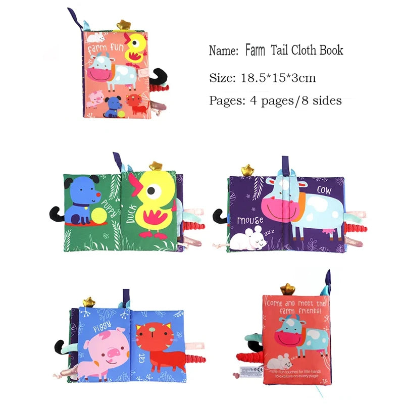 Montessori Baby Cloth Book 0-36M Kids