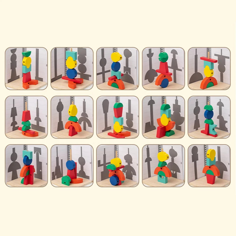 Wooden Building Blocks for Kids Toys 3D Logical Thinking Training Toys