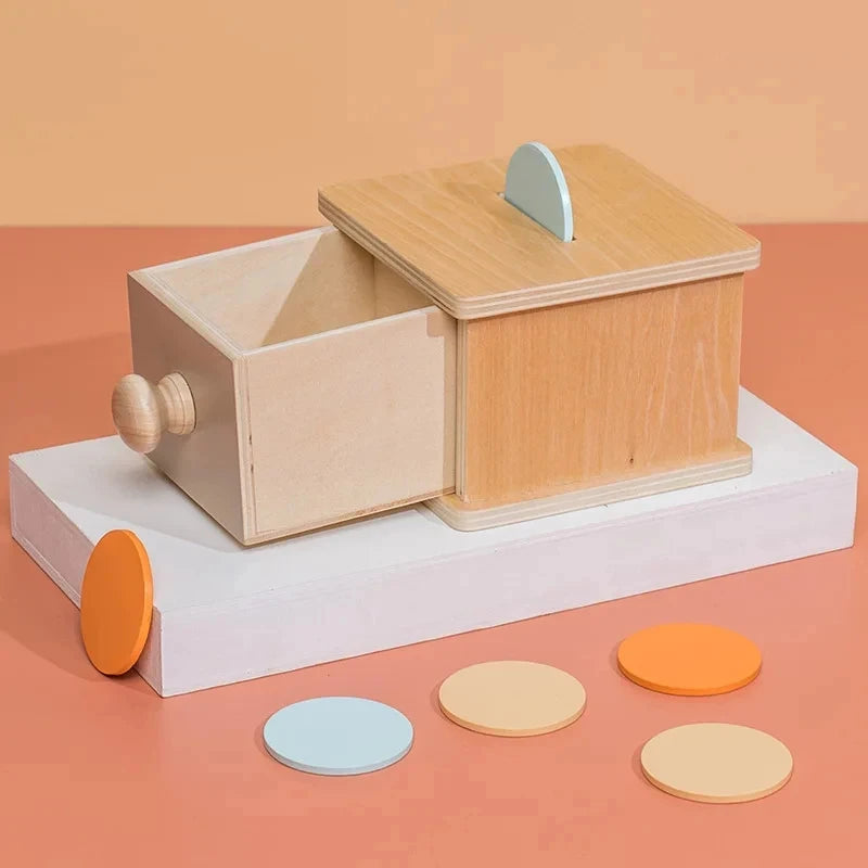 Montessori wooden money shadow box