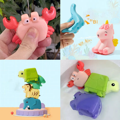 Baby Bath Toys for Kids Set Rubber Animals 6Pcs