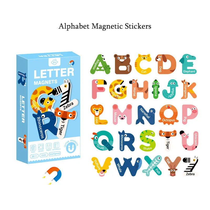 Montessori Magnetic Puzzle Toys Letter Number Animal