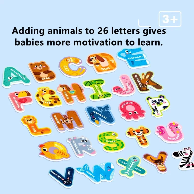 Montessori Magnetic Puzzle Toys Letter Number Animal