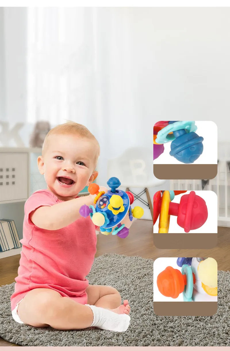 Montessori for babies 6-12 months Rattle teething toy