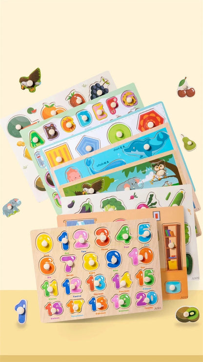 Montessori wooden puzzle toys