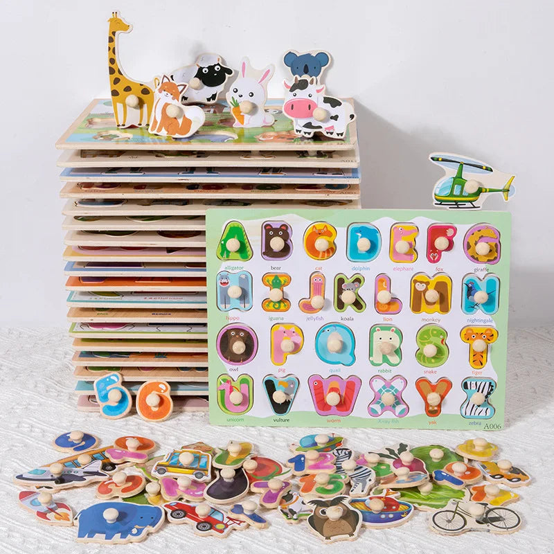 Montessori wooden puzzle toys