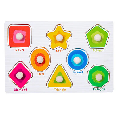 Baby Toys Montessori Wooden Puzzles Kids 1-3 Years