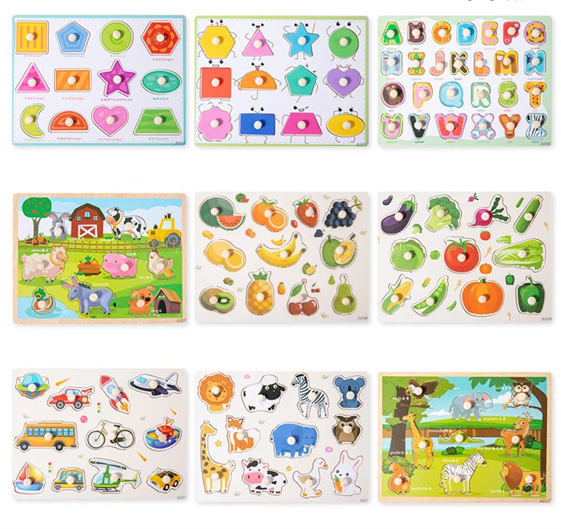 Montessori wooden puzzle toys