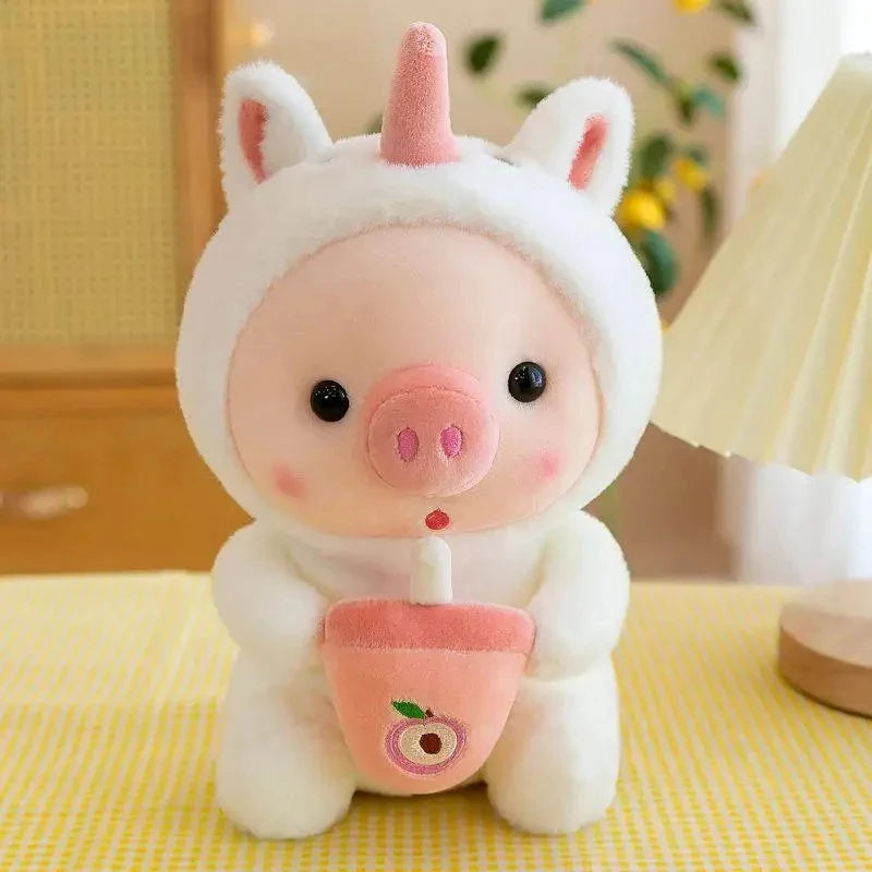 25cm Cute Bubble Tea Pig Plush Toys