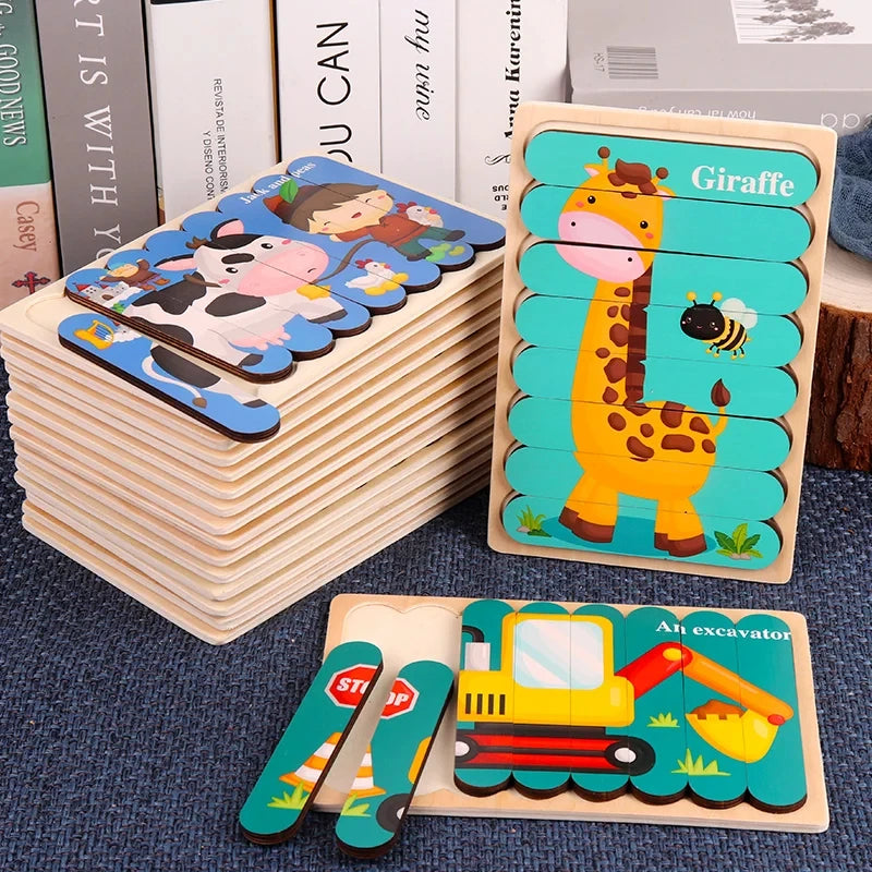 Montessori 3D Animal Puzzle Game Wooden Toys