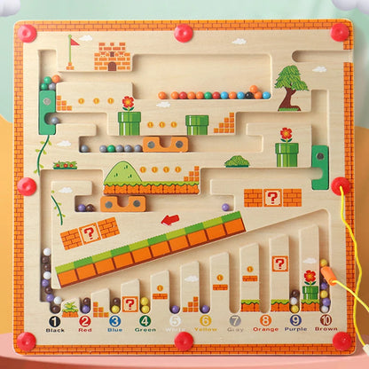 Montessori Wooden Toys Magnetic Color Number Maze