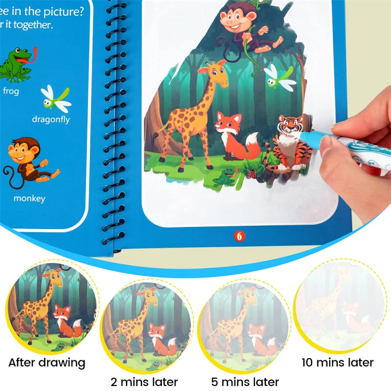 Magic Water Painting Book with Pen for Kids