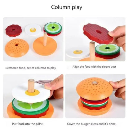 Montessori Stacking Toys Wooden Food Toys