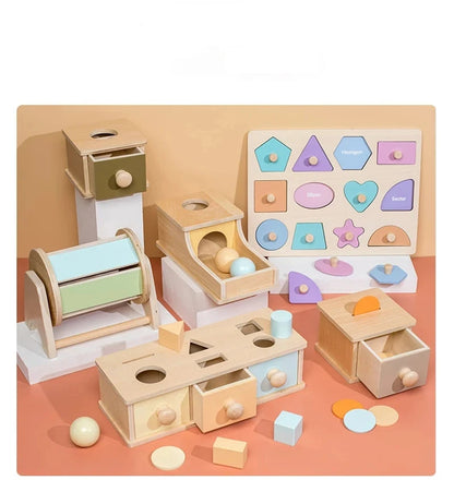 Montessori wooden money shadow box