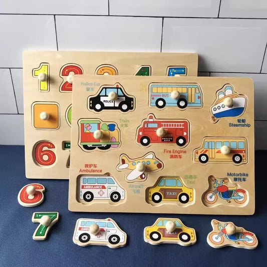 Baby Toys Montessori Wooden Puzzles Kids 1-3 Years