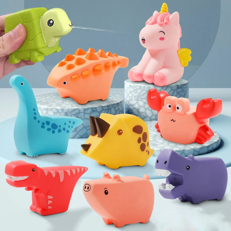 Baby Bath Toys for Kids Set Rubber Animals 6Pcs